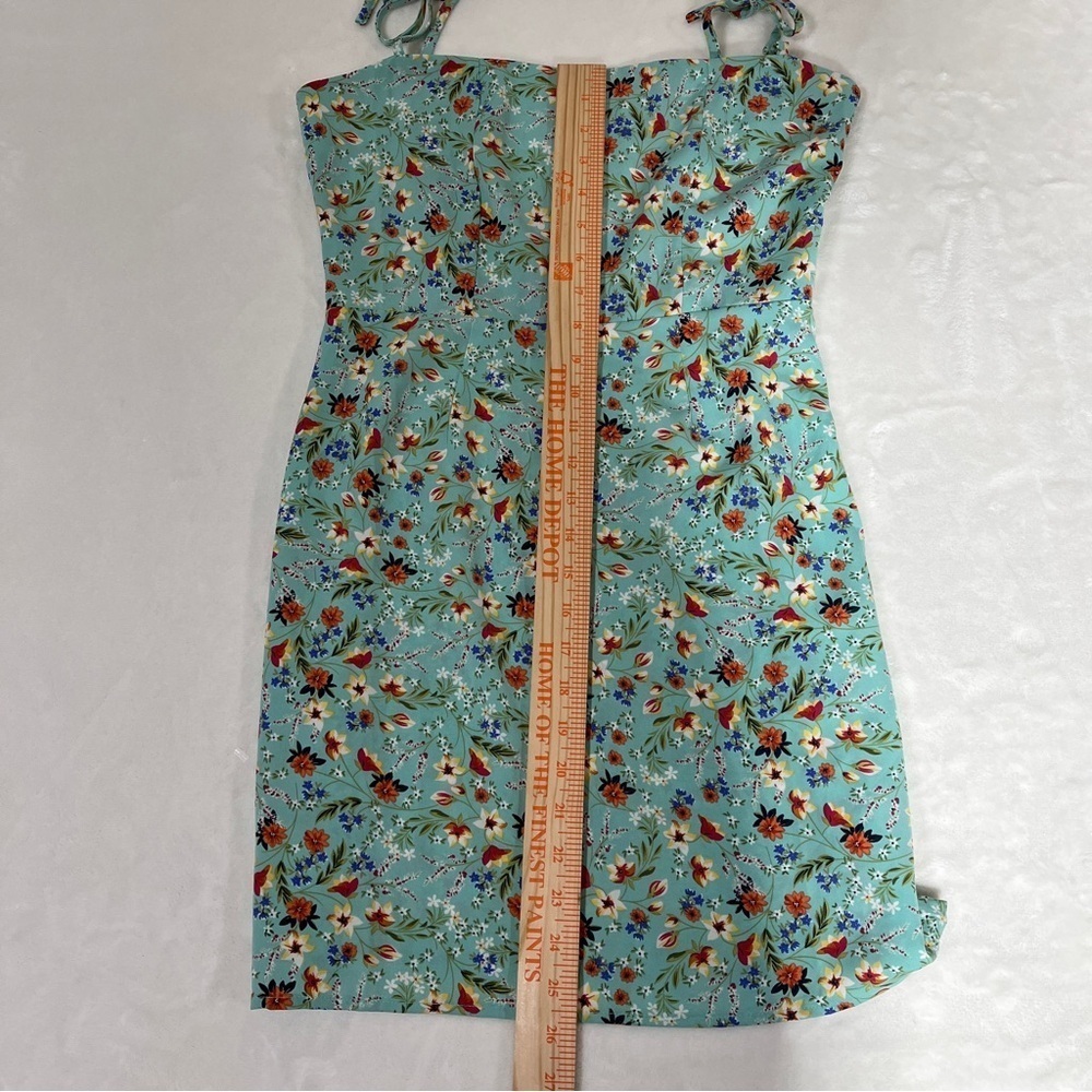 Nasty Gal Mint Green Floral Tie Strap Mini Dress Cottagecore Size 2 NWT - Picture 9 of 9